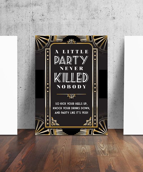 1920s Party Sign