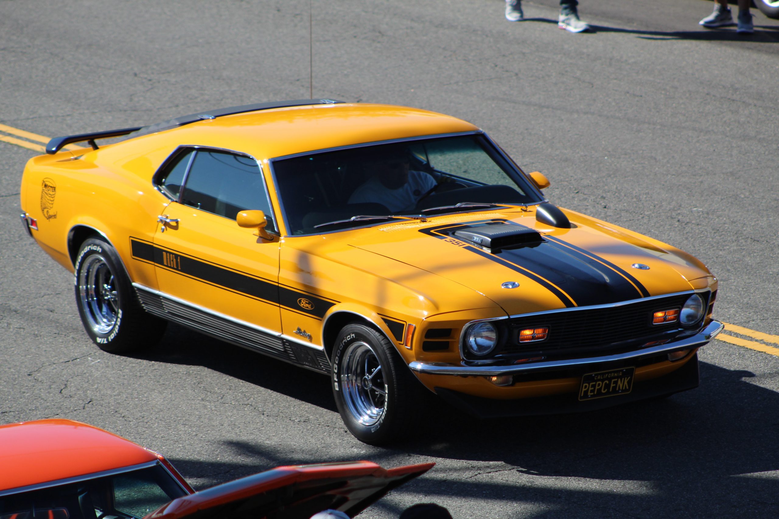 Yellow Ford Mustang Fastback