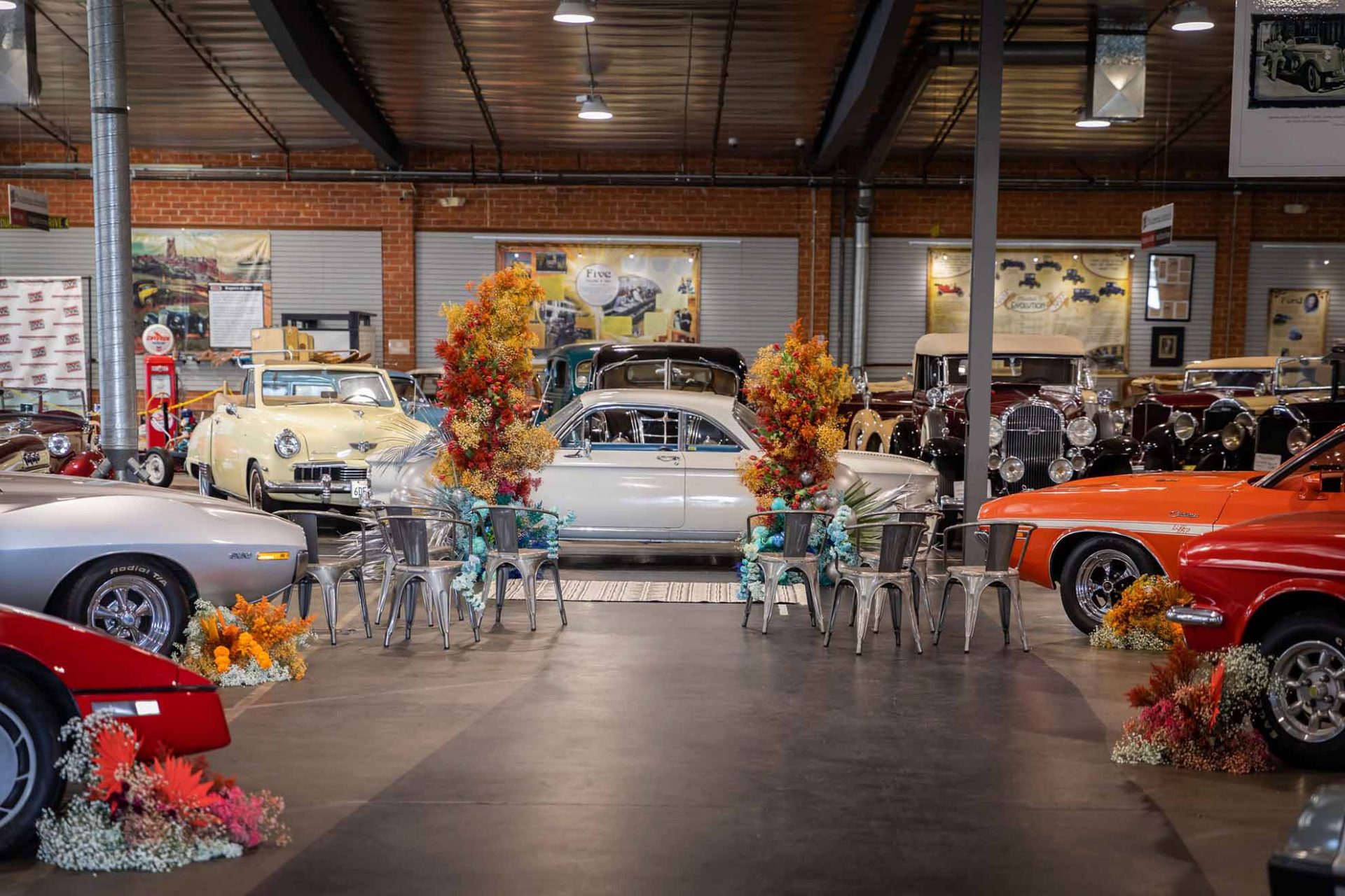 Wedding at Museum with classic cars