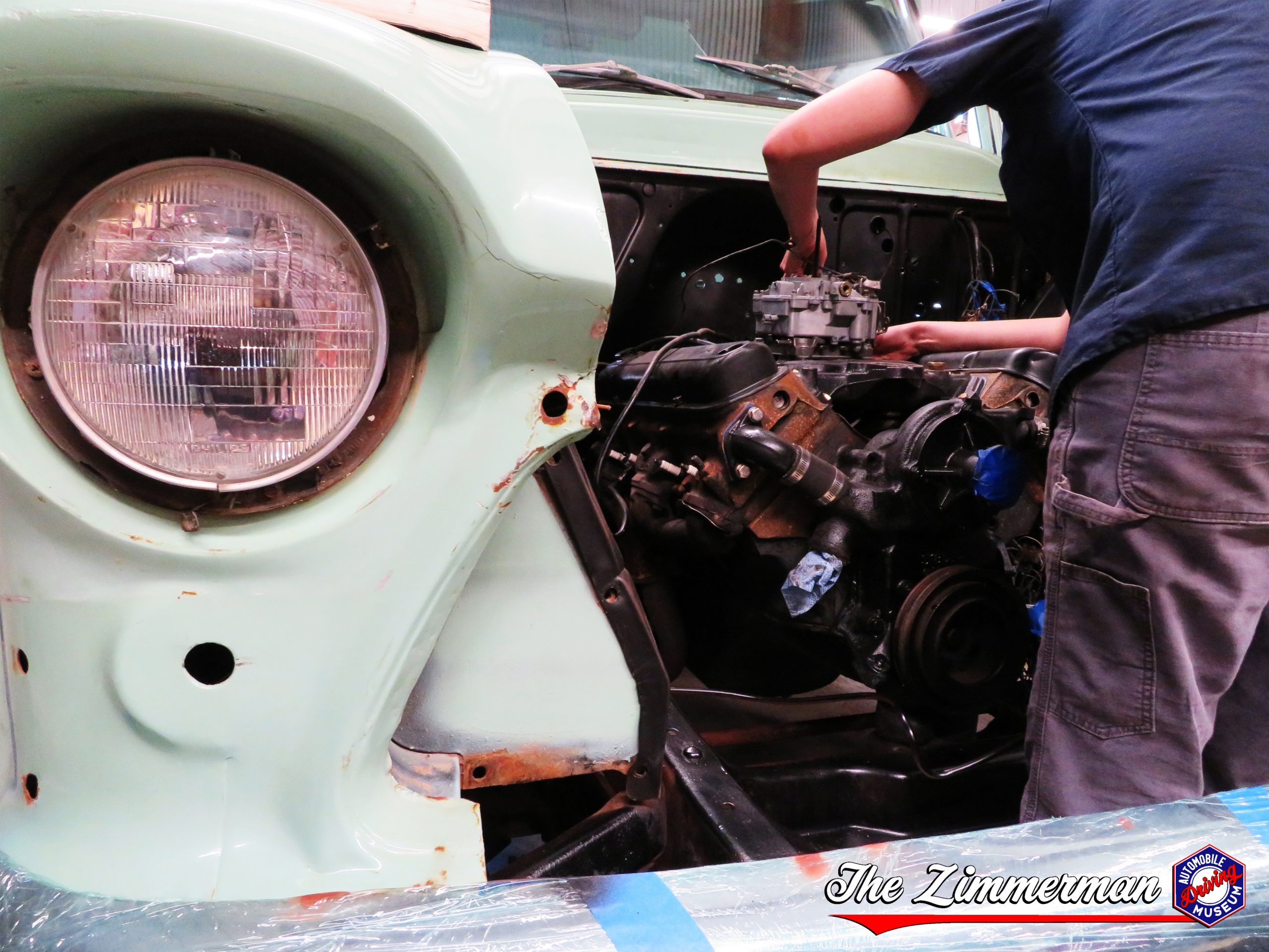 Restoring a classic car at the Automobile Driving Museum