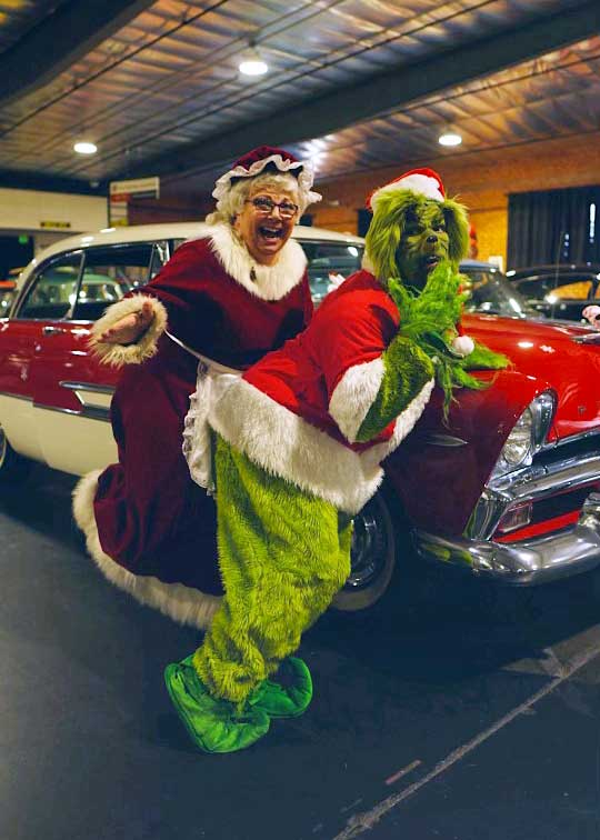 Mrs. Claus spanks the Grinch for being naughty at the ZADM